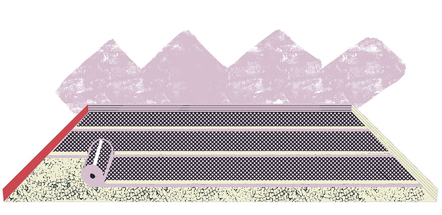 Illustration of landscaping fabric